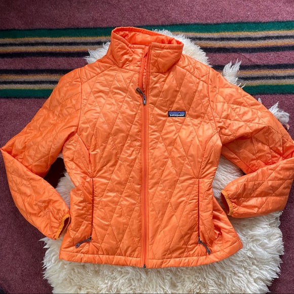 Patagonia Jackets & Blazers - Like New Patagonia Nano Puff Quilted Diamond Full Zip Jacket in Mango Orange